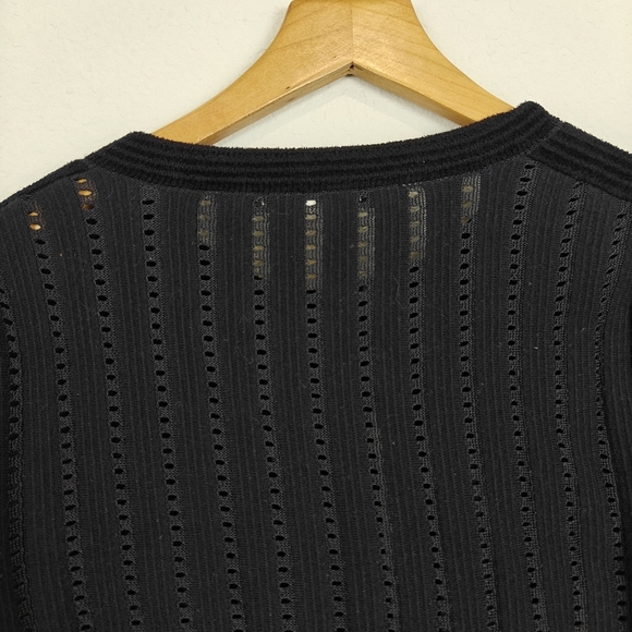 Diane Von Furstenberg Textured Cropped Wool Blend Knit Cartigan Sz Small - Picture 14 of 14